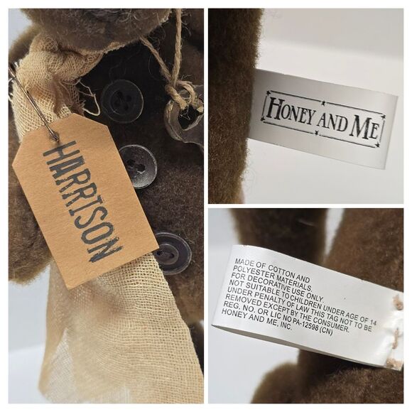 Honey And Me Harrison Primitive Rustic Bunny Rabbit Plush Figurine - Picture 6 of 7